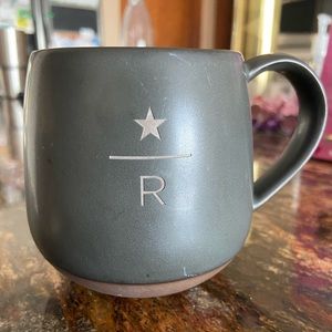 Starbucks Reserve Mug 2015 Charcoal Grey/Brown Etched “R” “Star” 16 fl. oz.
